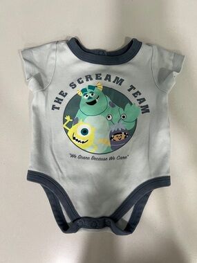 Disney Light Blue 'The Scream Team' Monster Graphic Baby One-Piece